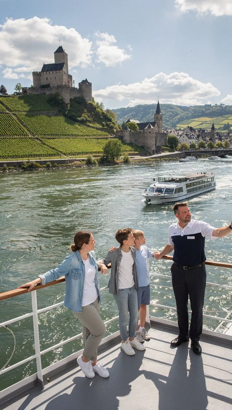 Eltern planen ihre Reise mit einem Stadtplan, der barrierefreie Wege zeigt.